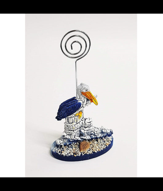 Portafoto Gabbiano Sabbia Shabby Stile Marino Design Segnaposto Bomboniera Scrivania         