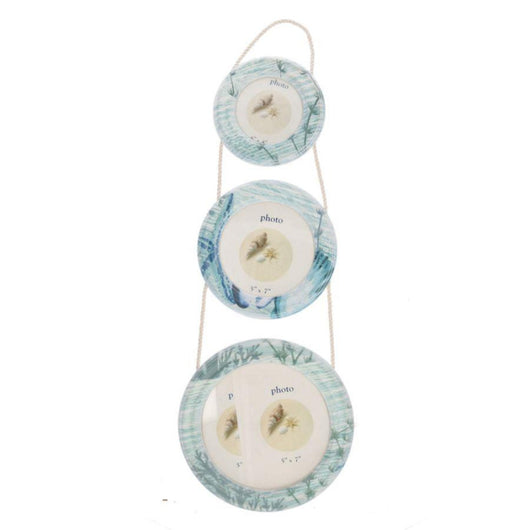 Portafoto muro mare legno multiplo 3p cm 23x66x3