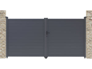 Cancello in alluminio "Marc" - 299,5 x 155,9 cm - Grigio