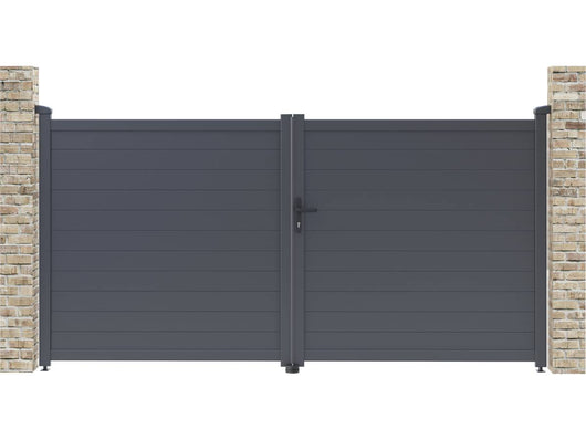 Cancello in alluminio "Marc" - 299,5 x 155,9 cm - Grigio