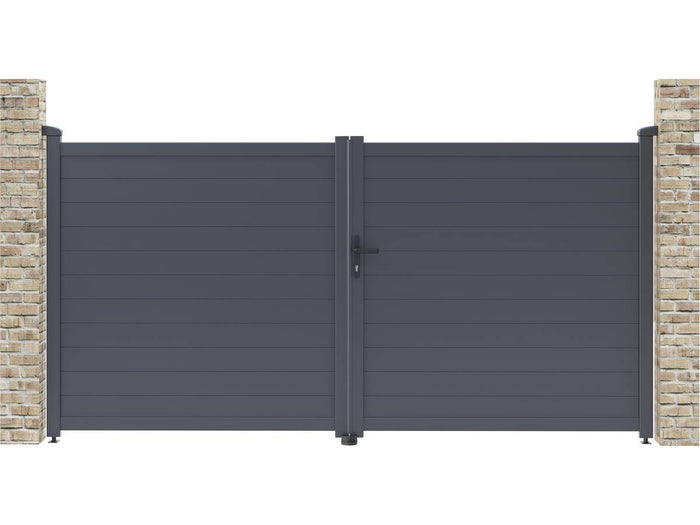 Cancello in alluminio "Marc" - 299,5 x 155,9 cm - Grigio