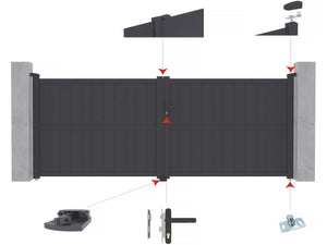 Pacchetto cancello + wicket "Marc" – Grigio