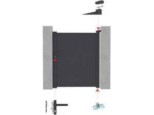 Pacchetto cancello + wicket "Marc" – Grigio