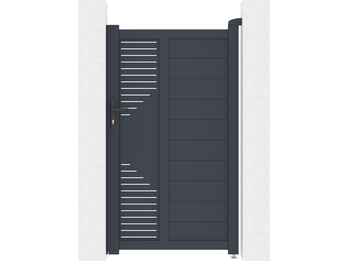 Cancello a battente in alluminio "Jean" - 100 x 173 cm - Antracite