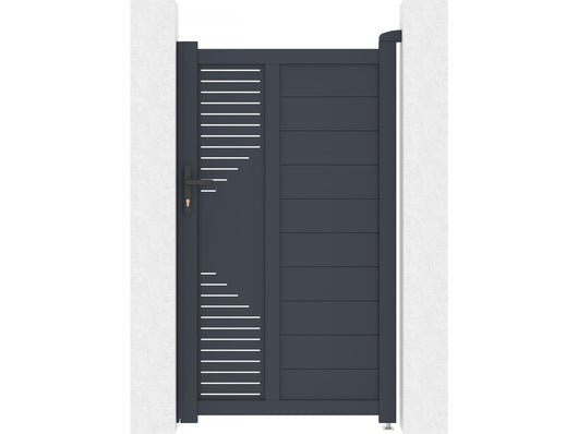Cancello a battente in alluminio "Jean" - 100 x 173 cm - Antracite