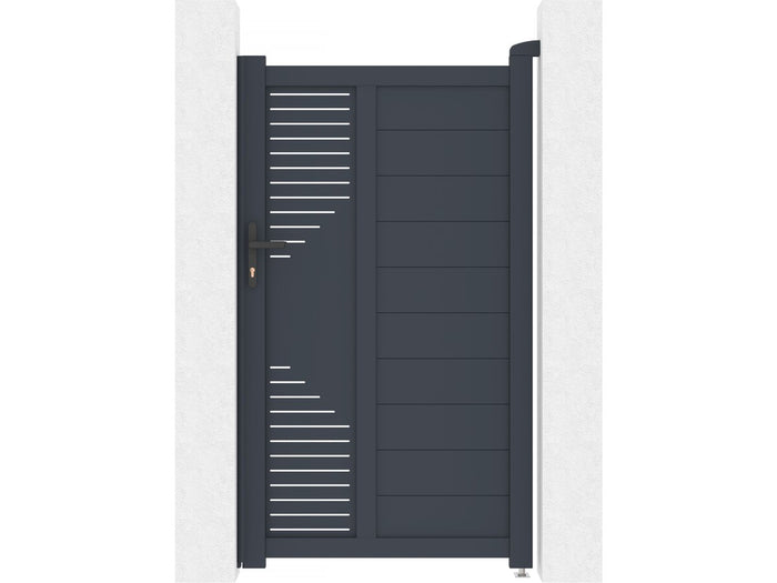 Cancello a battente in alluminio "Jean" - 100 x 173 cm - Antracite