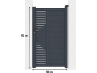 Cancello a battente in alluminio "Jean" - 100 x 173 cm - Antracite