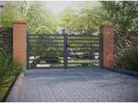 Cancello in alluminio traforato "Martin" - 340 x 180 cm - Grigio