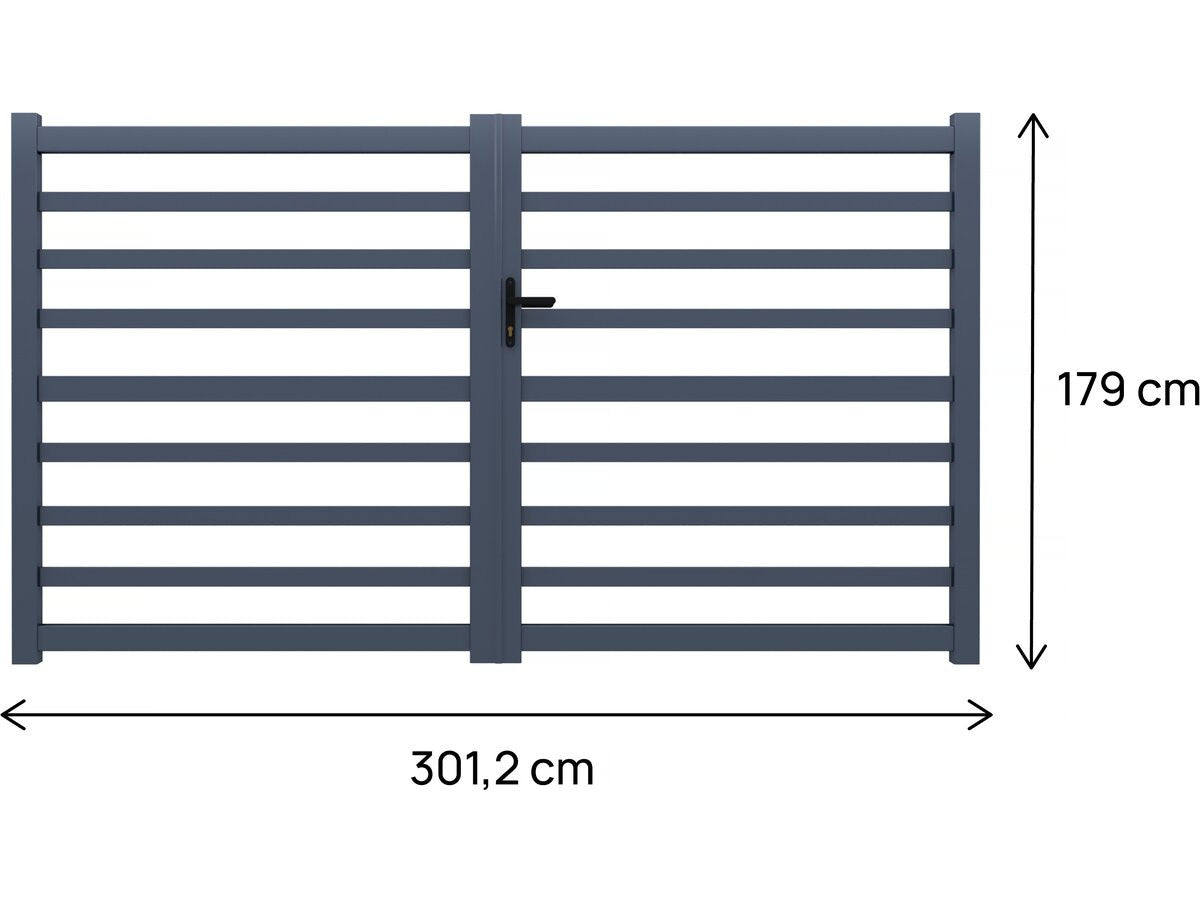 Cancello in alluminio traforato "Martin" - 300 x 180 cm - Grigio