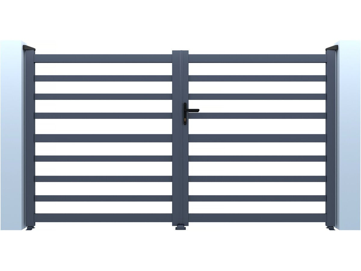 Cancello in alluminio traforato "Martin" - 300 x 120 cm - Grigio