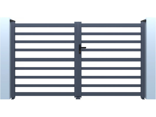 Cancello in alluminio traforato "Martin" - 300 x 120 cm - Grigio