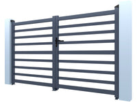 Cancello in alluminio traforato "Martin" - 340 x 180 cm - Grigio