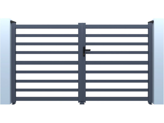 Cancello in alluminio traforato "Martin" - 300 x 180 cm - Grigio