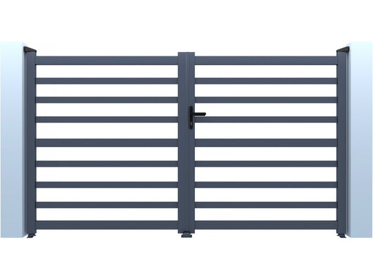 Cancello in alluminio traforato "Martin" - 300 x 140 cm - Grigio