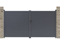 Cancello in alluminio "Marc" - 349,5 x 180,9 cm - Grigio