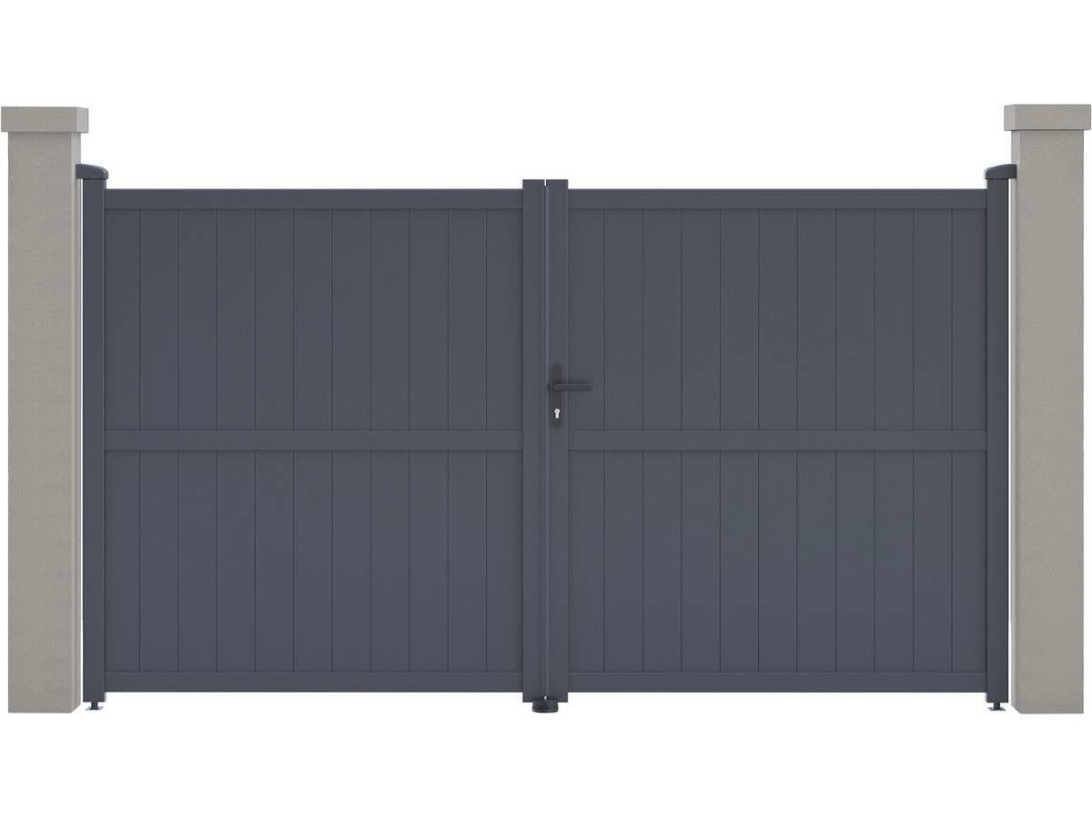 Cancello in alluminio "Maurice" - 299,5 x 155,9 cm - Grigio