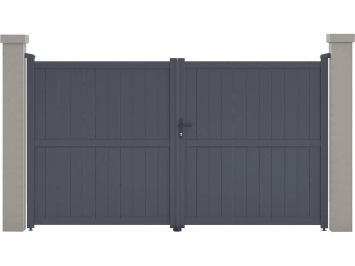 Cancello in alluminio "Maurice" - 299,5 x 155,9 cm - Grigio