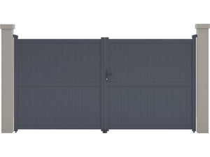 Cancello in alluminio "Maurice" - 349,5 x 180,9 cm - Grigio