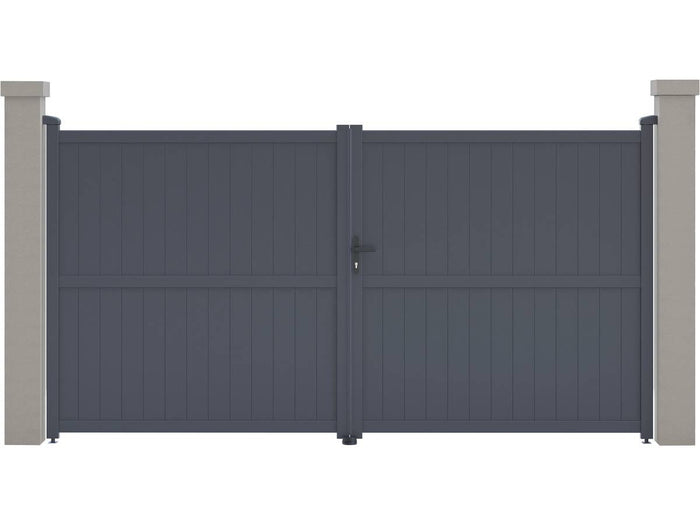 Cancello in alluminio "Maurice" - 349,5 x 180,9 cm - Grigio