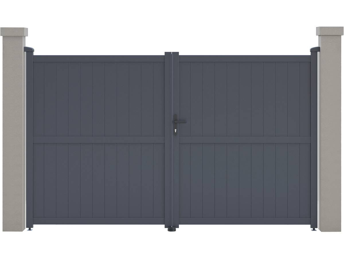 Cancello in alluminio "Maurice" - 299,5 x 180,9 cm - Grigio