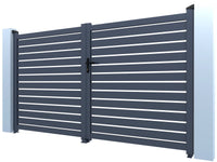 Cancello semi-aperto "Julien" in alluminio - 300 x 180 cm - Grigio