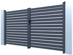 Cancello semi-aperto "Julien" in alluminio - 300 x 140 cm - Grigio