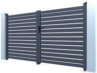 Cancello semi-aperto "Julien" in alluminio - 300 x 120 cm - Grigio