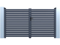 Cancello semi-aperto "Julien" in alluminio - 340 x 140 cm - Grigio