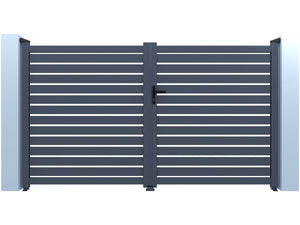 Cancello semi-aperto "Julien" in alluminio - 340 x 140 cm - Grigio