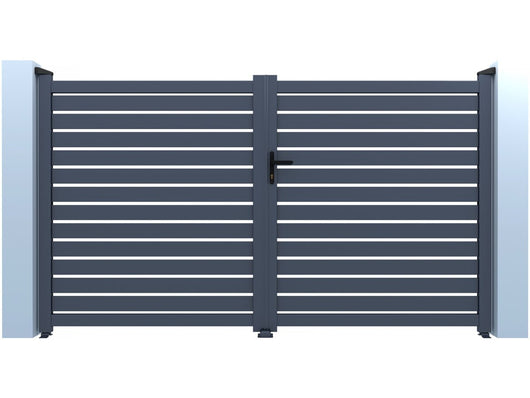 Cancello semi-aperto "Julien" in alluminio - 340 x 140 cm - Grigio