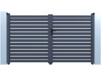 Cancello semi-aperto "Julien" in alluminio - 340 x 180 cm - Grigio