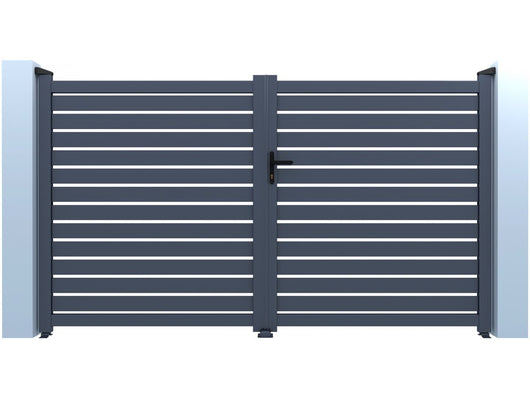 Cancello semi-aperto "Julien" in alluminio - 340 x 180 cm - Grigio