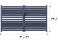 Cancello semi-aperto "Julien" in alluminio - 340 x 180 cm - Grigio