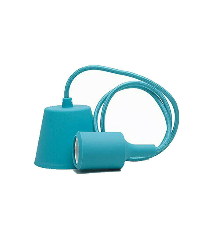 Portalampada A Sospensione Pendente Lampadario Soffitto E27 Celeste Dt-j01 1 Mt         