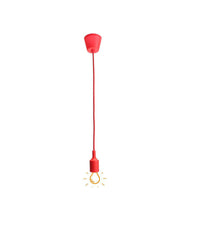 Portalampada A Sospensione Pendente Lampadario Soffitto E27 Rosso Dt-j01 1 Metro         