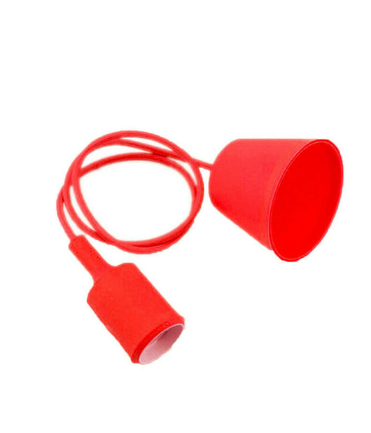 Portalampada A Sospensione Pendente Lampadario Soffitto E27 Rosso Dt-j01 1 Metro         