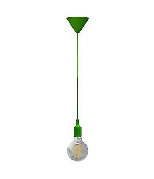 Portalampada A Sospensione Pendente Lampadario Soffitto E27 Verde Dt-j01 1 Metro         