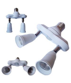 Portalampada Adattatore Sdoppiatore E27 2 Ingressi E27 Sensore Di Movimento Pir         