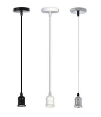 Portalampada E27 A Sospensione Lampadario Pendente Porta Lampada 1,2 Metri E27-a  Bianco       