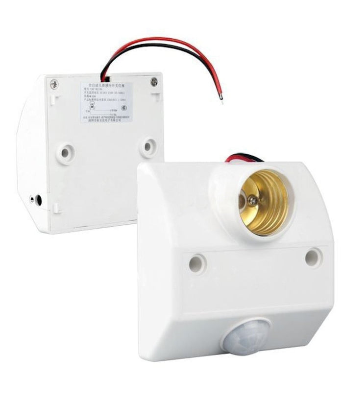 Portalampada E27 Porta Lampada Con Sensore Movimento Pir Infrarossi Portalampade         