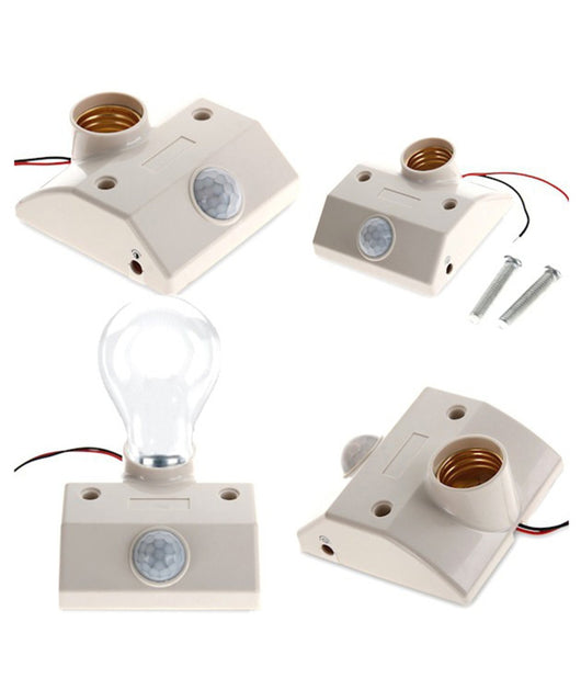 Portalampada E27 Porta Lampada Con Sensore Movimento Pir Infrarossi Portalampade         