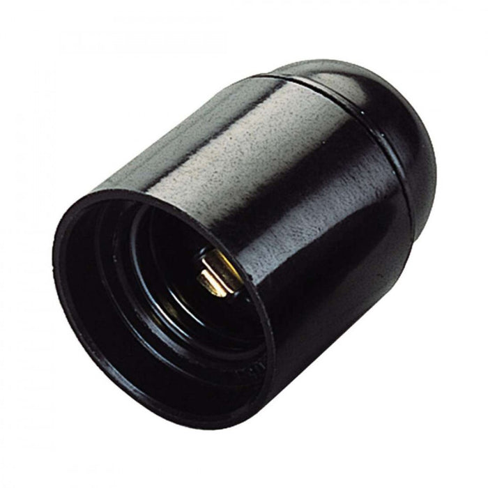 Portalampada in plastica attacco e27 colore nero - 2pz