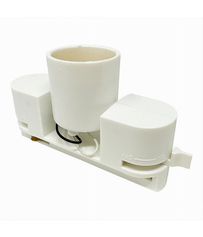 Portalampada Per Binario Monofase Connettore Lampadine E27 Adattatore Pista-e27  Bianco       