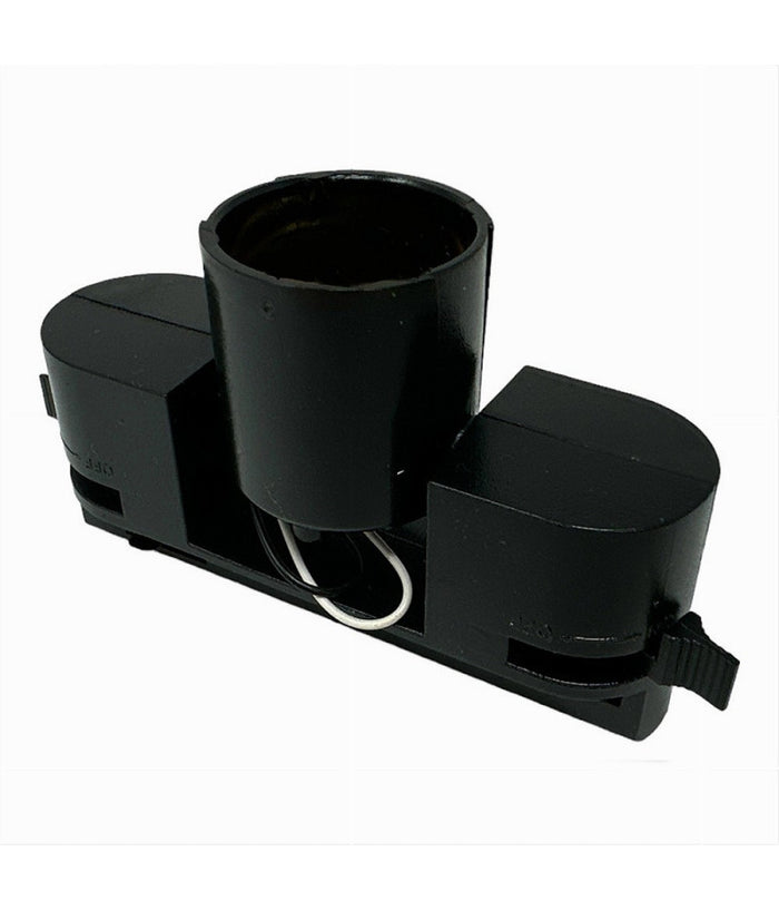 Portalampada Per Binario Monofase Connettore Lampadine E27 Adattatore Pista-e27  Nero       