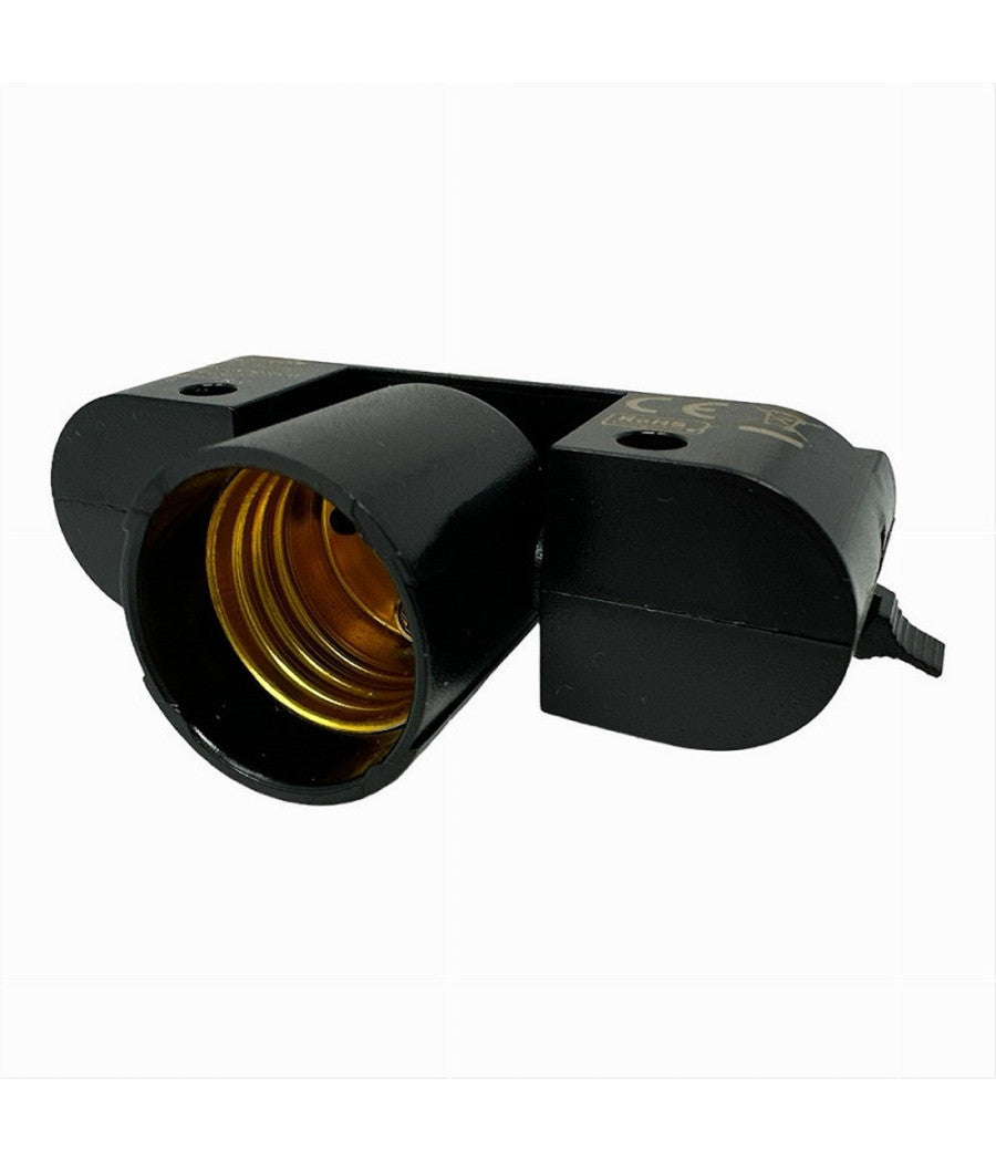 Portalampada Per Binario Monofase Connettore Lampadine E27 Adattatore Pista-e27  Nero       