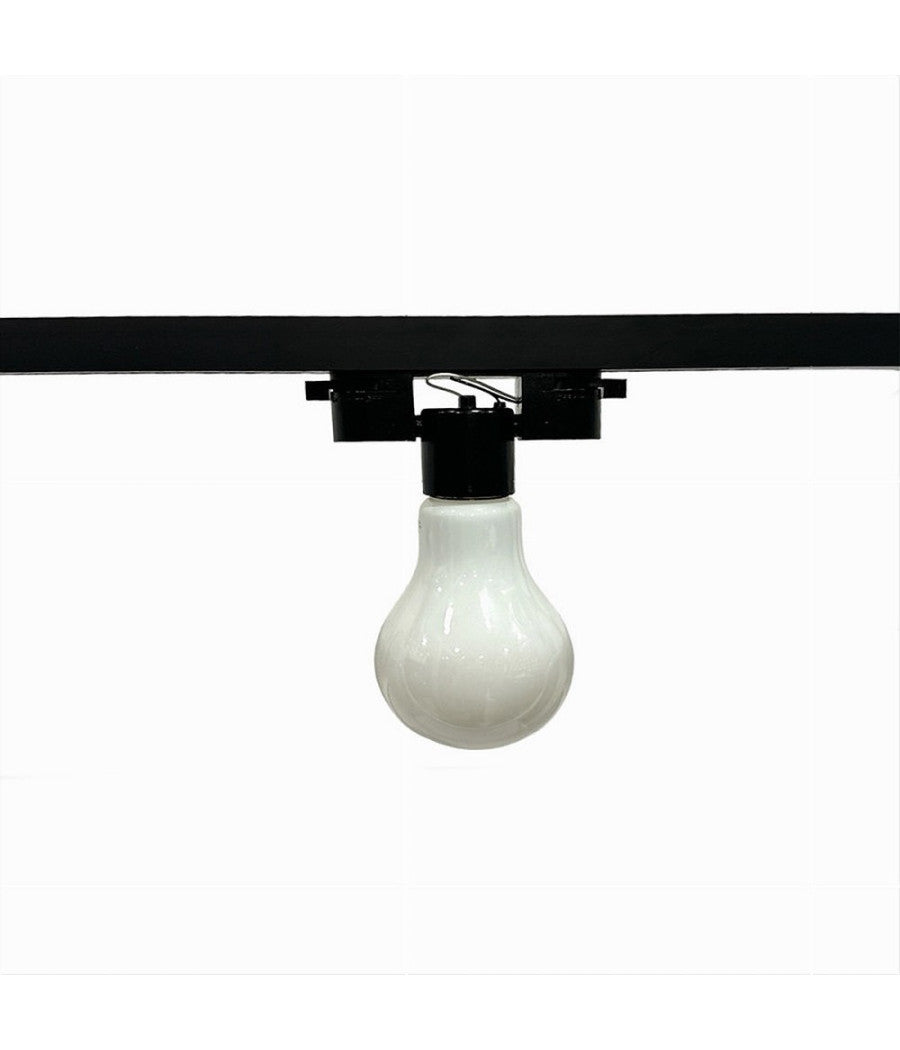 Portalampada Per Binario Monofase Connettore Lampadine E27 Adattatore Pista-e27  Nero       