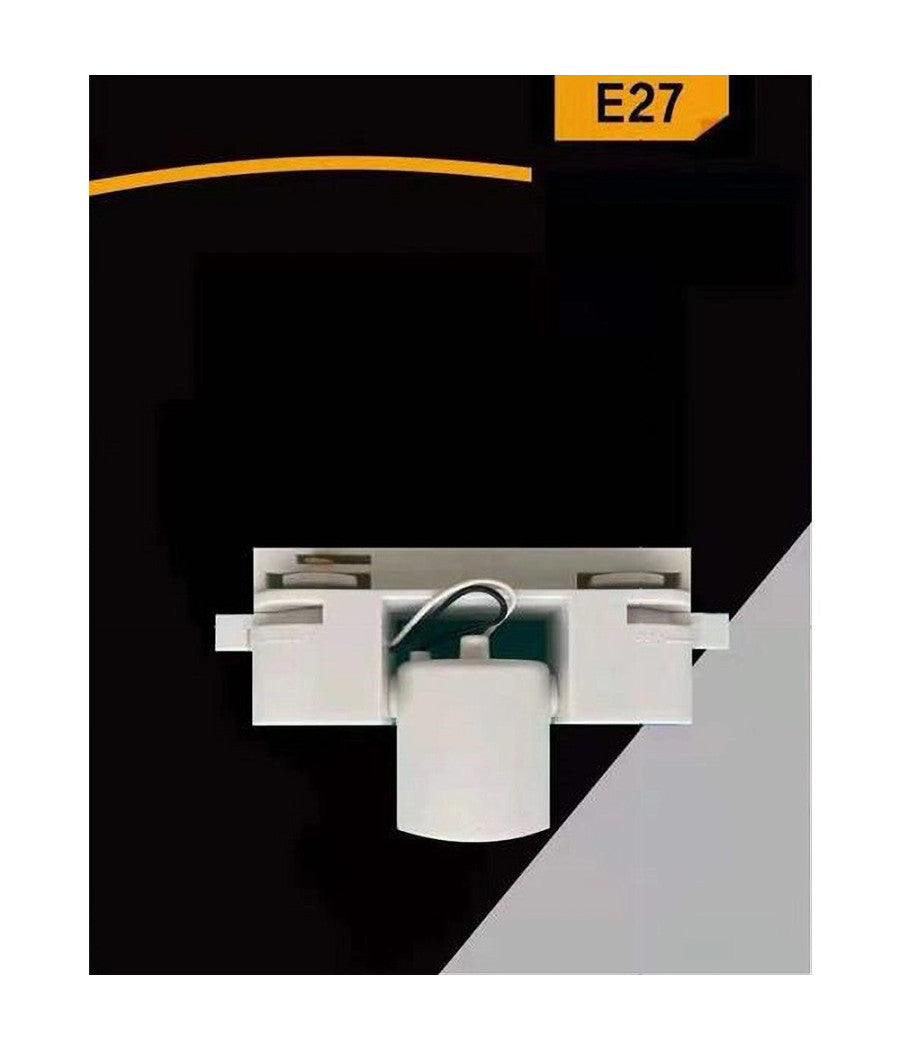 Portalampada Per Binario Monofase Connettore Lampadine E27 Adattatore Pista-e27         