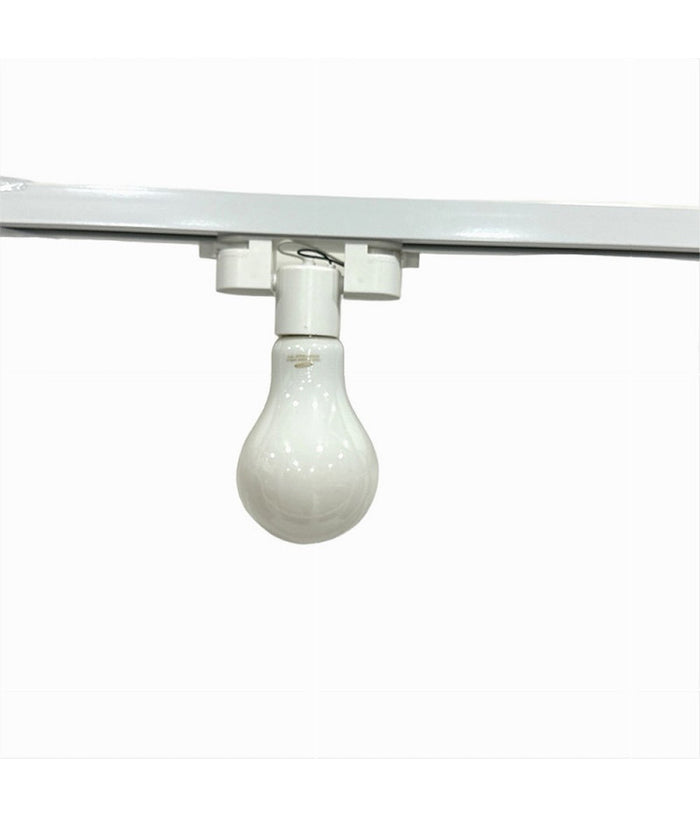 Portalampada Per Binario Monofase Connettore Lampadine E27 Adattatore Pista-e27  Bianco       