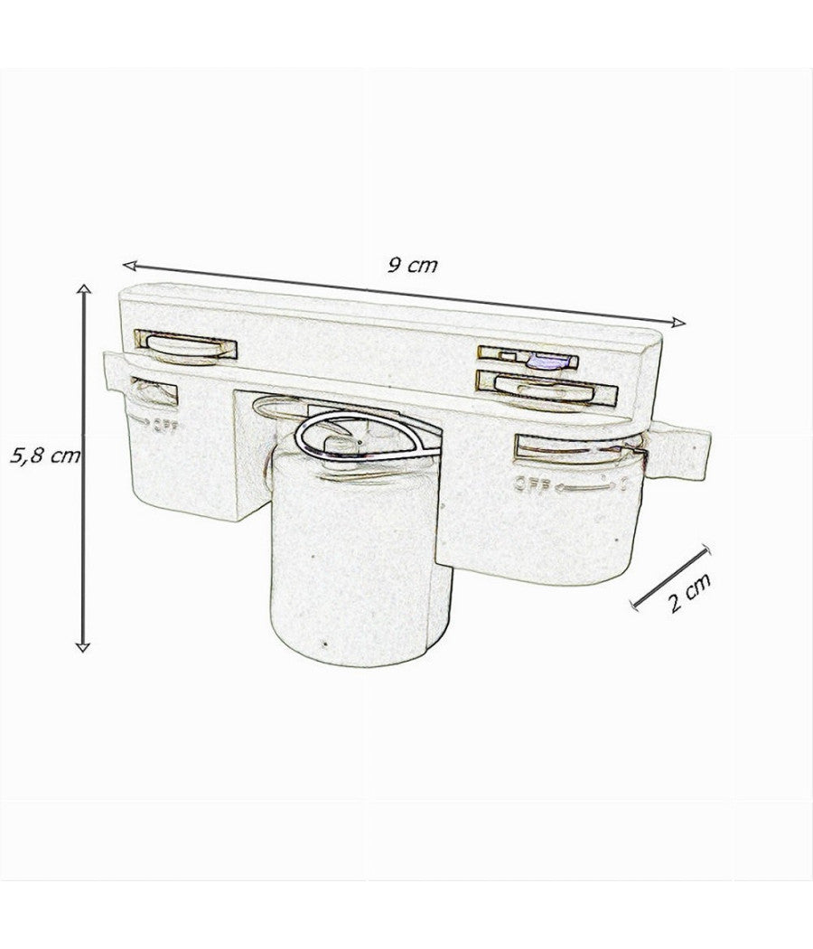 Portalampada Per Binario Monofase Connettore Lampadine E27 Adattatore Pista-e27  Bianco       