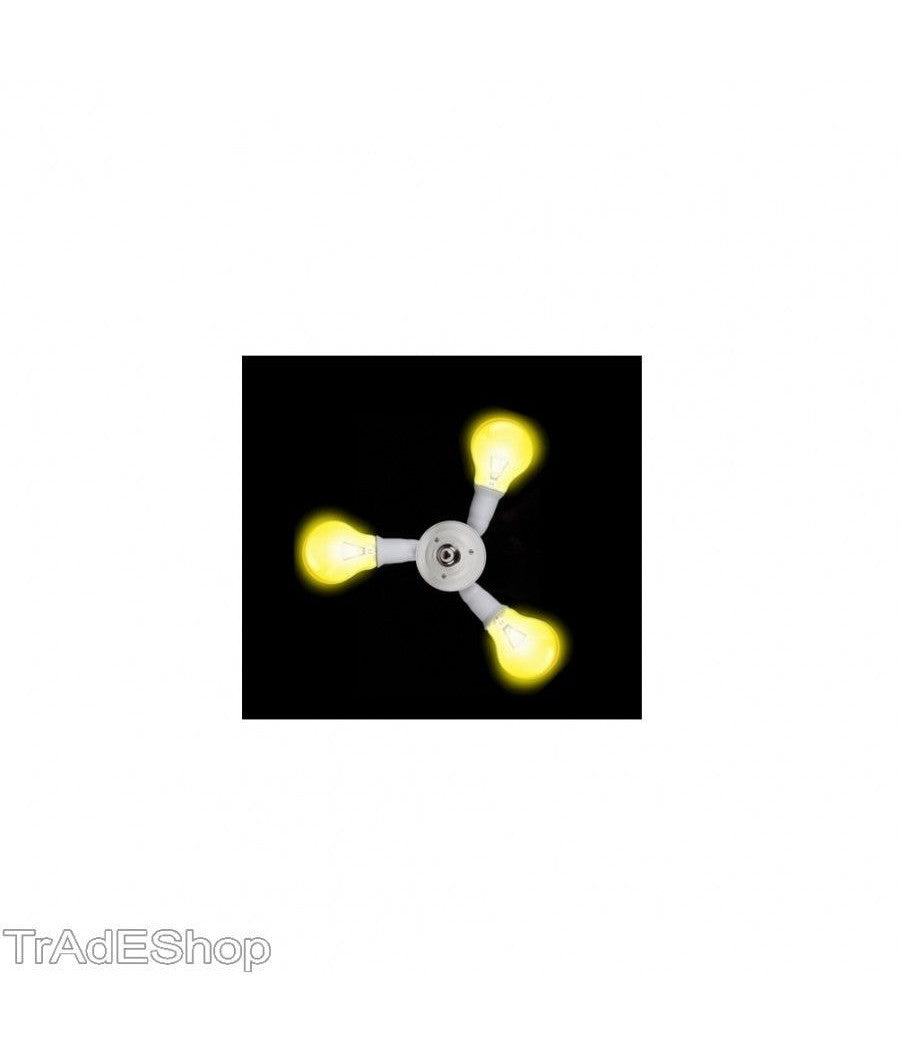 Portalampada Sdoppiatore E27 Adattatore Con 3 Ingressi Attacco Lampadina 3 In 1         